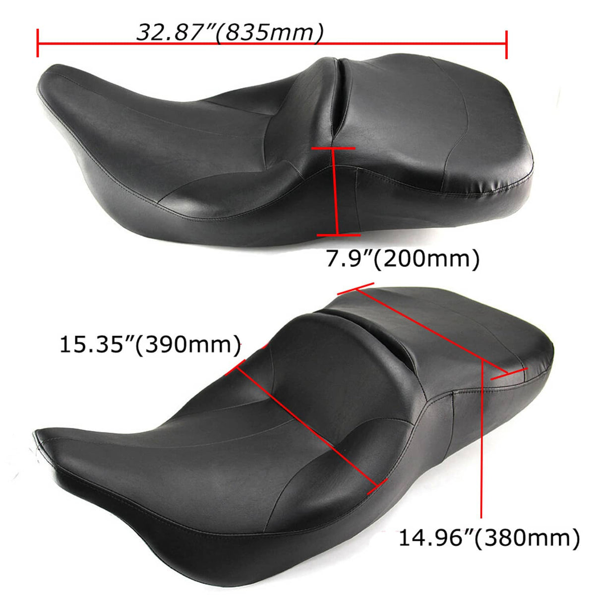 Solidspare Motorcycle One-Piece Driver & Passenger Seat For Harley Electra Glide 1997-2007