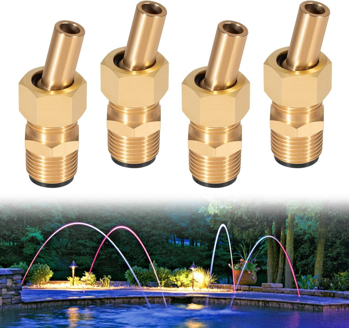 Solidspare 4 Pack Swimming Pool Spa Brass Deck Jet Nozzle Replacement For R0560400 590041