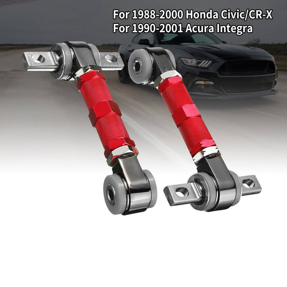 Solidspare Front Upper Control Arms+ Rear Camber Adjustable Kit For 96-00 Honda Civic EK RD