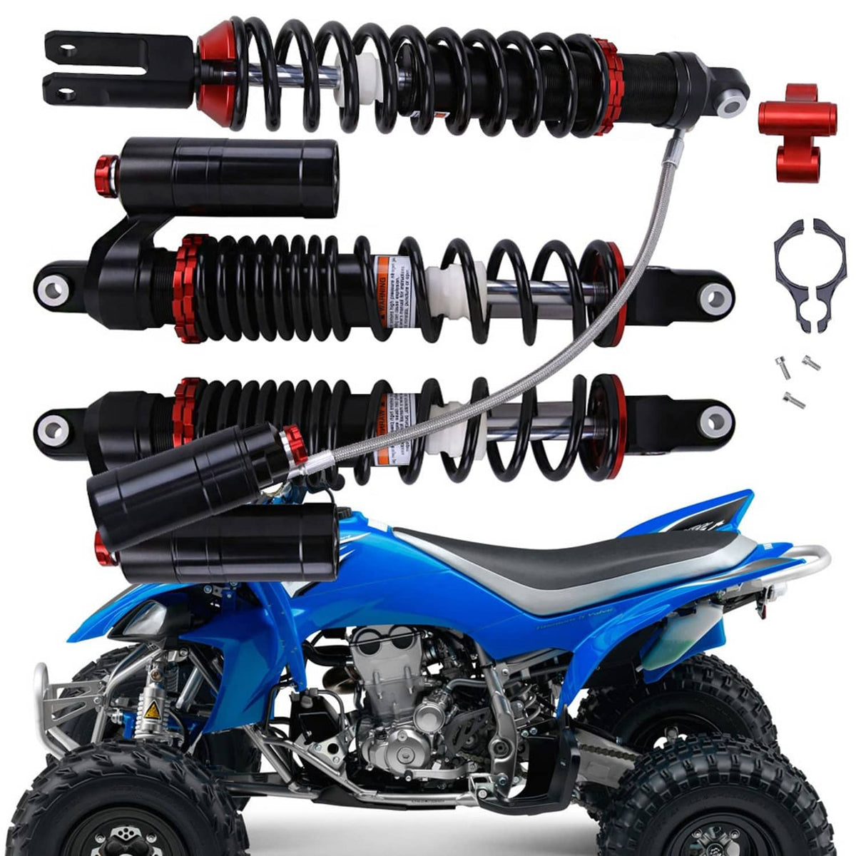 Solidspare FRONT + REAR AIR SHOCKS ABSORBERS 425mm 485mm FOR YAMAHA YFZ450 2006-2012 US