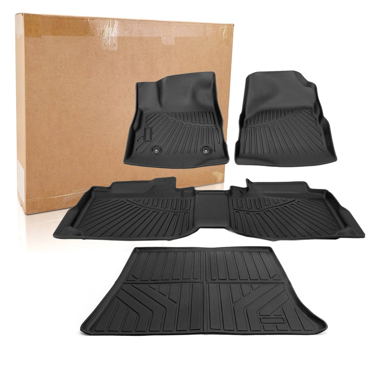 Solidspare Waterproof Floor Mats Liner Front & Rear For Chevy Equinox & GMC Terrain 2012-17