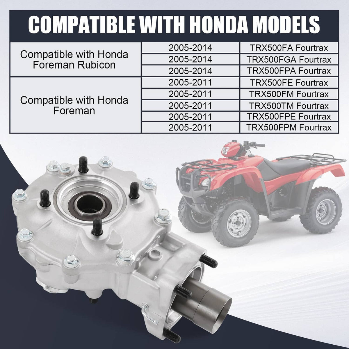 Solidspare Rear Differential Assembly For 2005-2014 Honda Foreman Rubicon 500 41300HP0B80