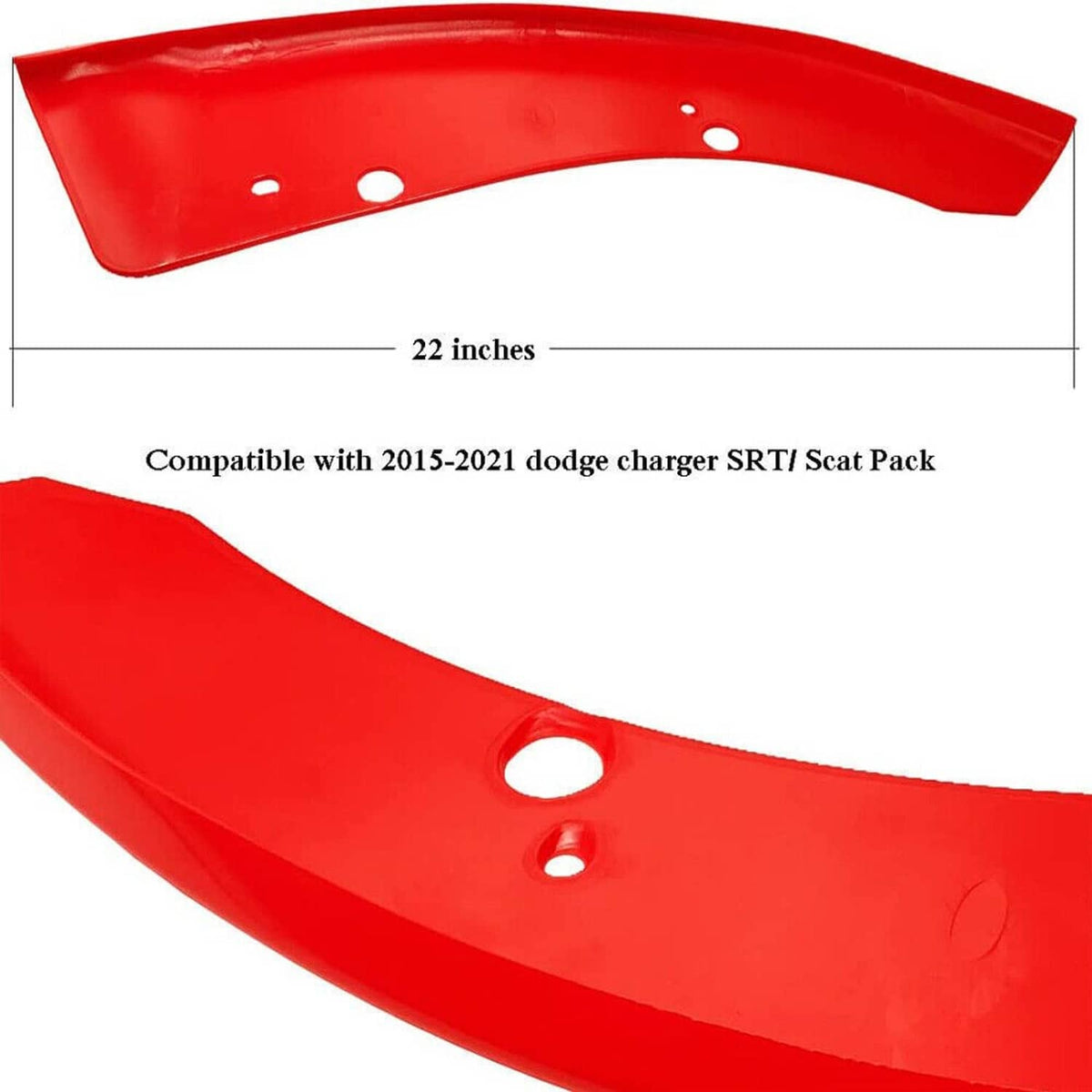 Solidspare Front Bumper Lip Splitter Trim Cover For 2015-2021 Dodge Charger SRT Scat Red