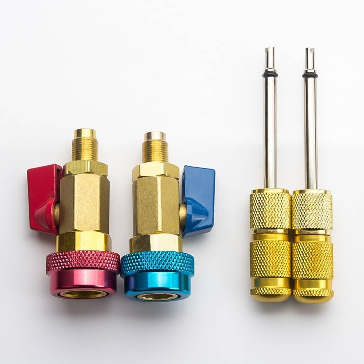 Solid Spare HVAC AC R134A R12 Valve Core High & Low Pressure Quick Remover Install Tool Set
