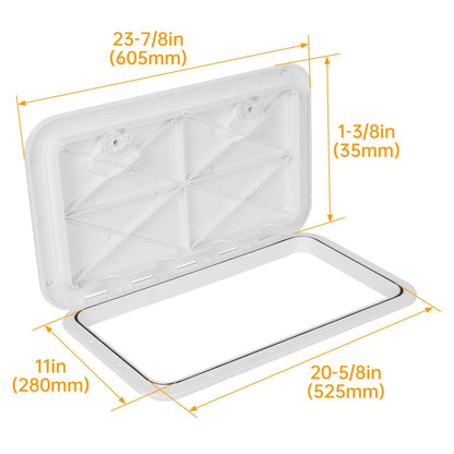 Solidspare 2X MARINE BOAT Deck Access HATCH & LID 24" X 14" RV Storage ( White, ABS )