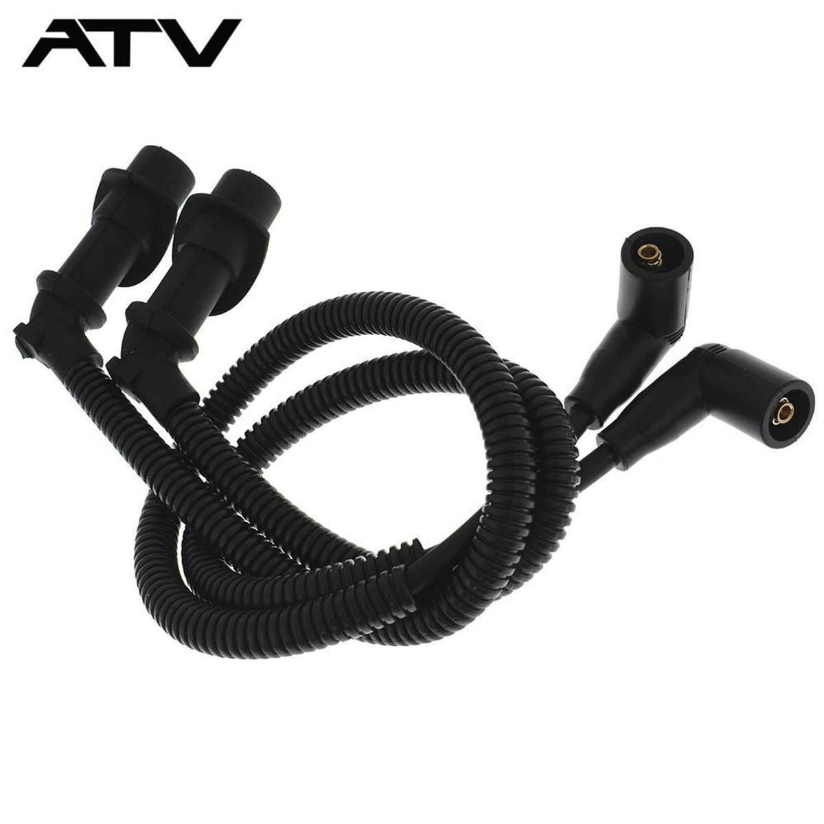 Solidspare ATV 2×Ignition Coil Spark Plug Caps & Wires For Polaris Ranger 700 RZR
