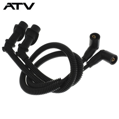 Solidspare ATV 2×Ignition Coil Spark Plug Caps & Wires For Polaris Ranger 700 RZR