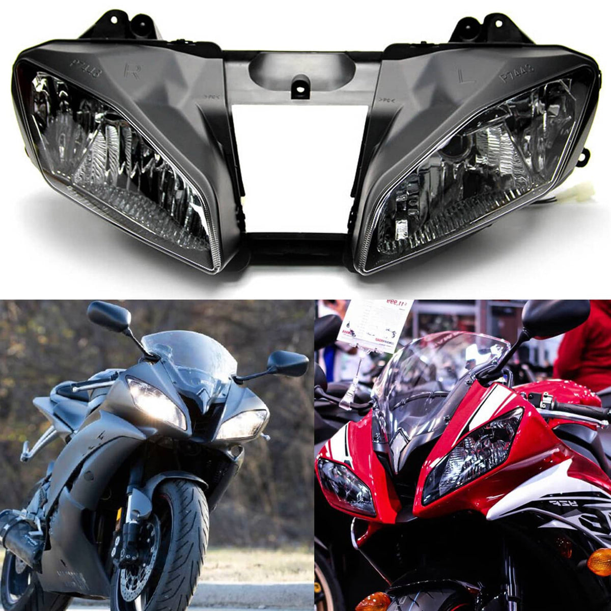 Solidspare Headlight Headlamp w/ Upper Fairing Stay Bracket For Yamaha YZF R6 YZFR6 08-2016