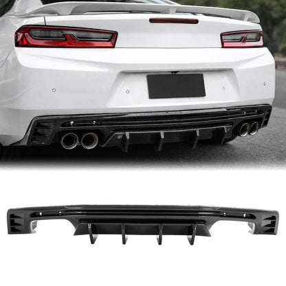 Solid Spare Fits CHEVY CAMARO 2016-24 Carbon Style Rear Bumper Lip Diffuser Spoiler