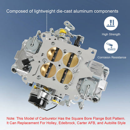 Solidspare For 650 CFM Brawler Double-Pumper Carburetor Electric Choke 4 Barrel BR-67255