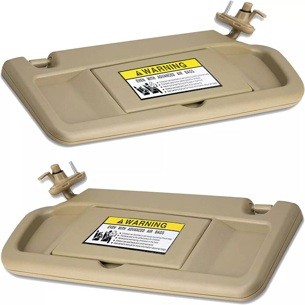 Solidspare 1Set Beige Sun Visor Left & Right Visor Kit For 2006-2011 Honda Civic Visors