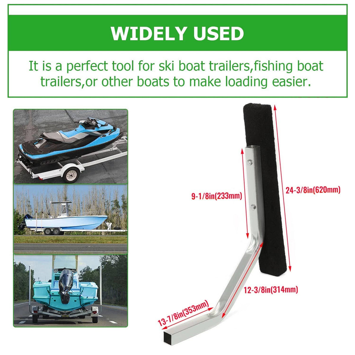 Solidspare Fits Ski Boat Fishing Boat Universal 24.4" Pontoon Boat Trailer Bunk Board Guide