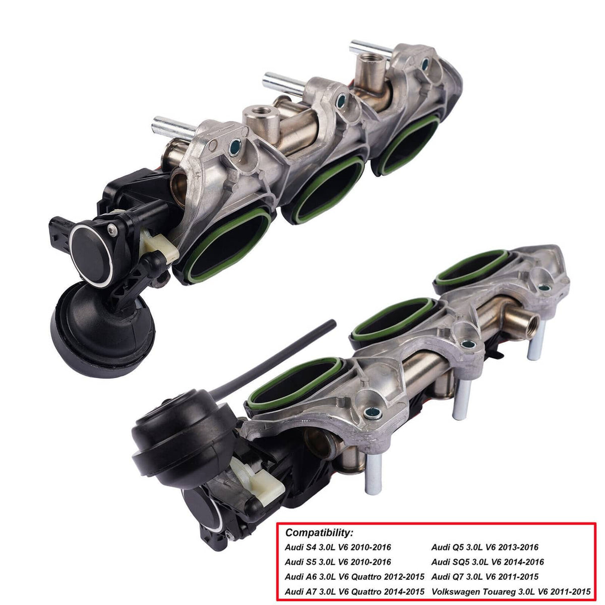 Solidspare Intake Manifold Pair L+R for Audi S4 S5 A6 A7 Q5 Q7 2010-2016 OE# 06E133109AF