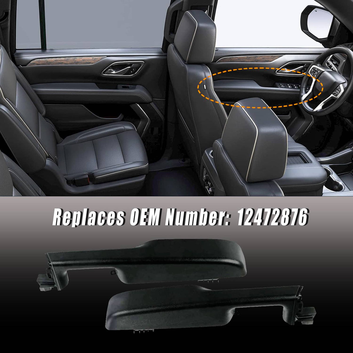 Solidspare Front Door Armrest Handle Left & Right For 99-06 GMC Yukon Chevy Suburban/Tahoe