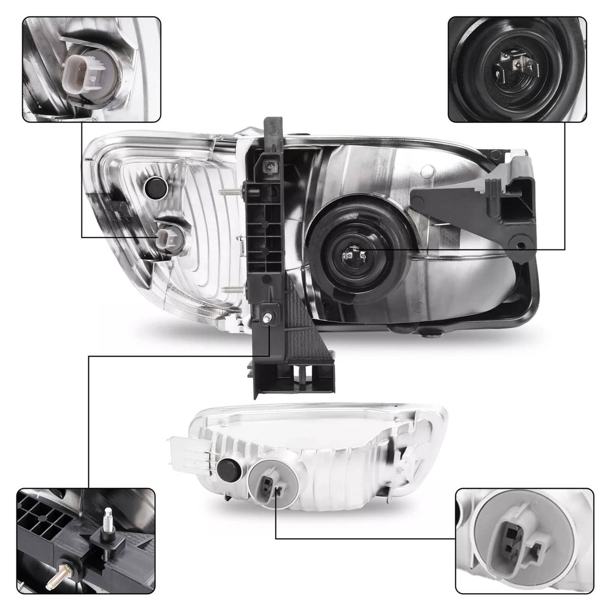 Solid Spare Pair Headlights Corner Signal Lights Lamp w/All Bulbs For Toyota Tacoma 2001-04