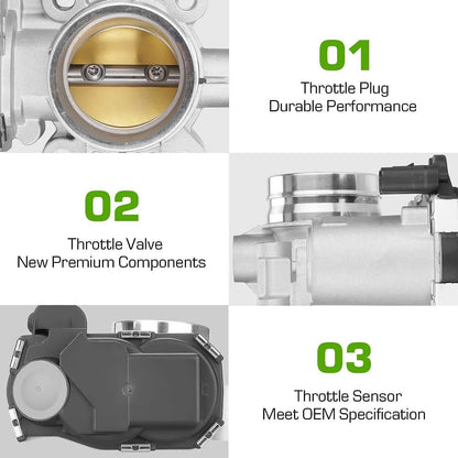 Solidspare Throttle Body 12671379 for 2016-2019 GM Cruze Encore 1.4L Malibu Equinox 1.5L