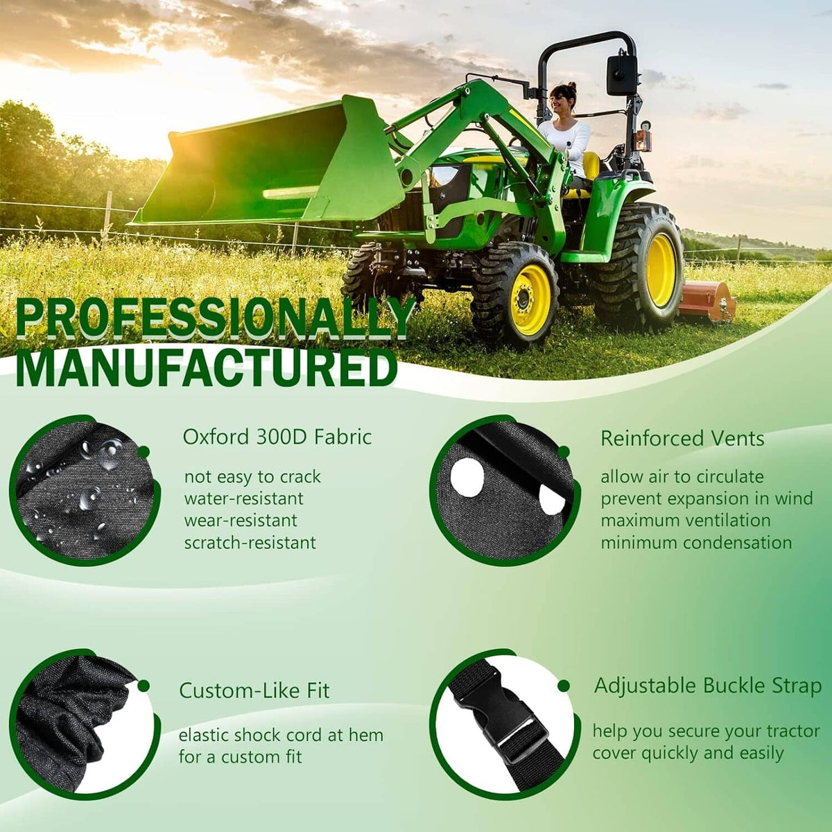 Solidspare LP95637 Classic Accessories Tractor Cover for John Deere Compact Utility Tractor