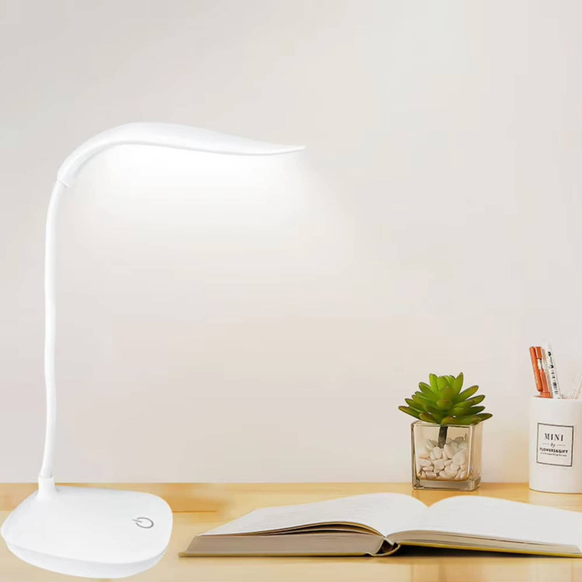 Solid Spare USB LED Desk Light Dimmable Bedside Reading Lamp Rechargeable Touch Control US