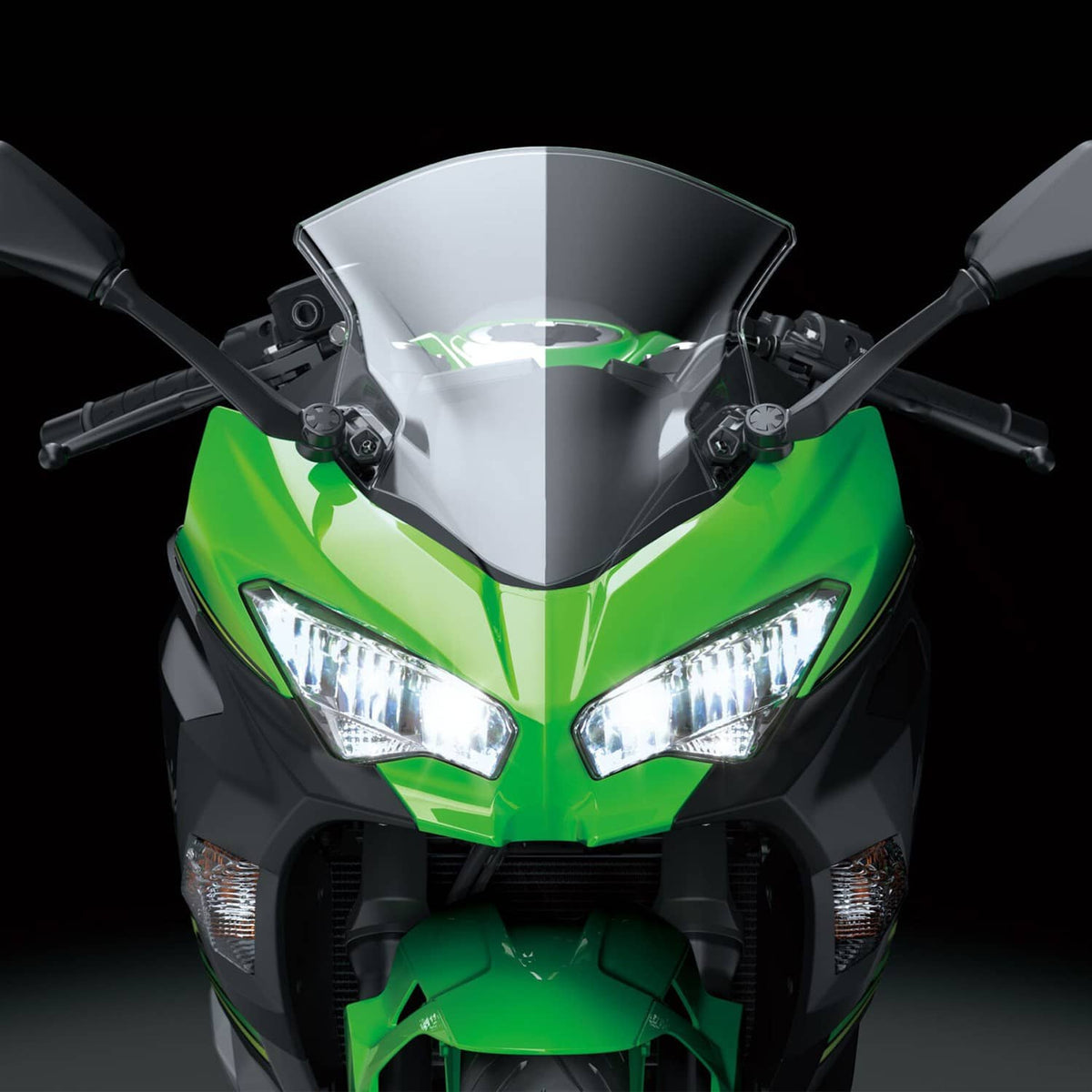 Solidspare LED Headlight Assembly & Stay Fairing Bracket Fit For Kawasaki Ninja 400 2018-24