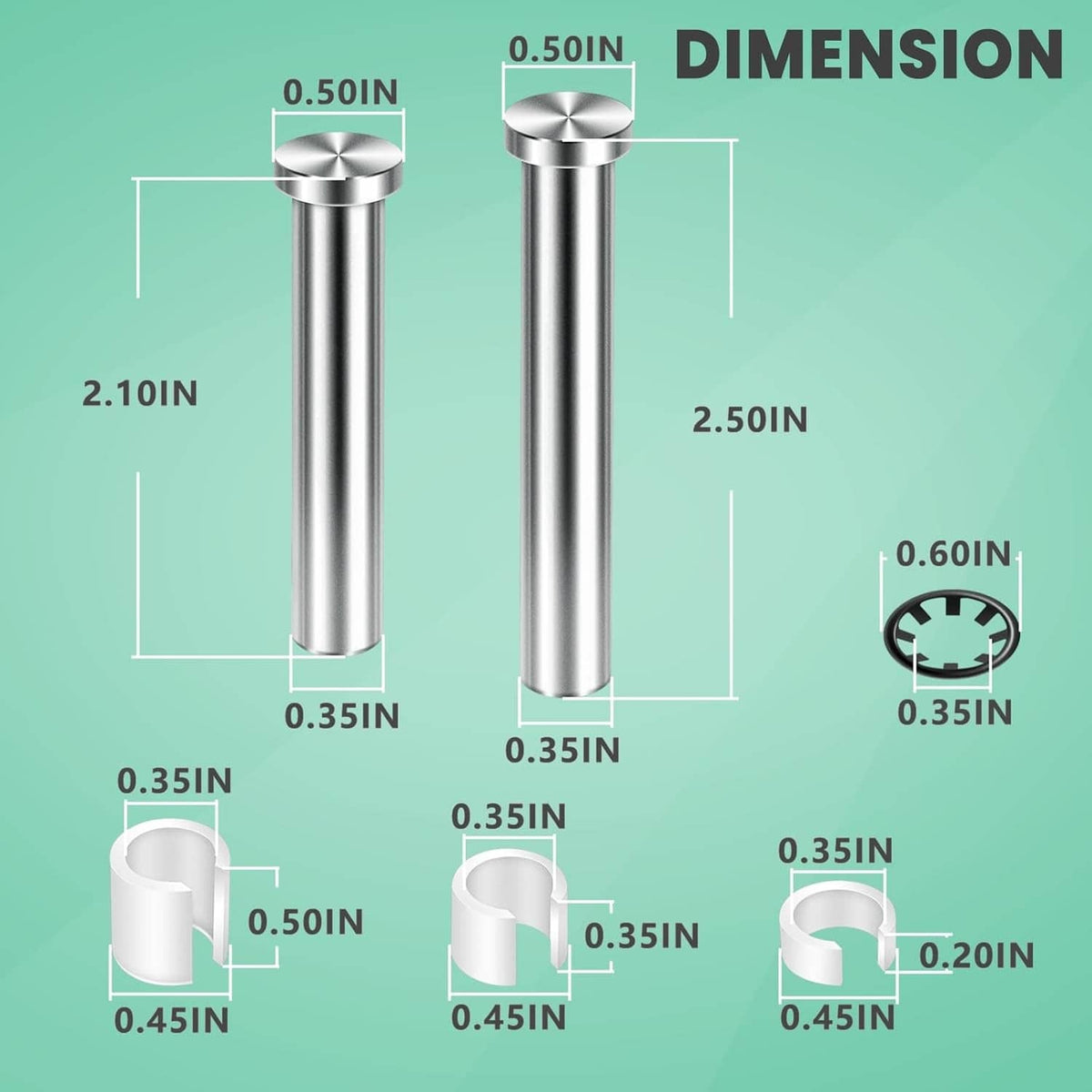 Solid Spare Awning Arm Pin and Fasteners Kit for Dometic 9100 9200 Power Awning 8952002.400B