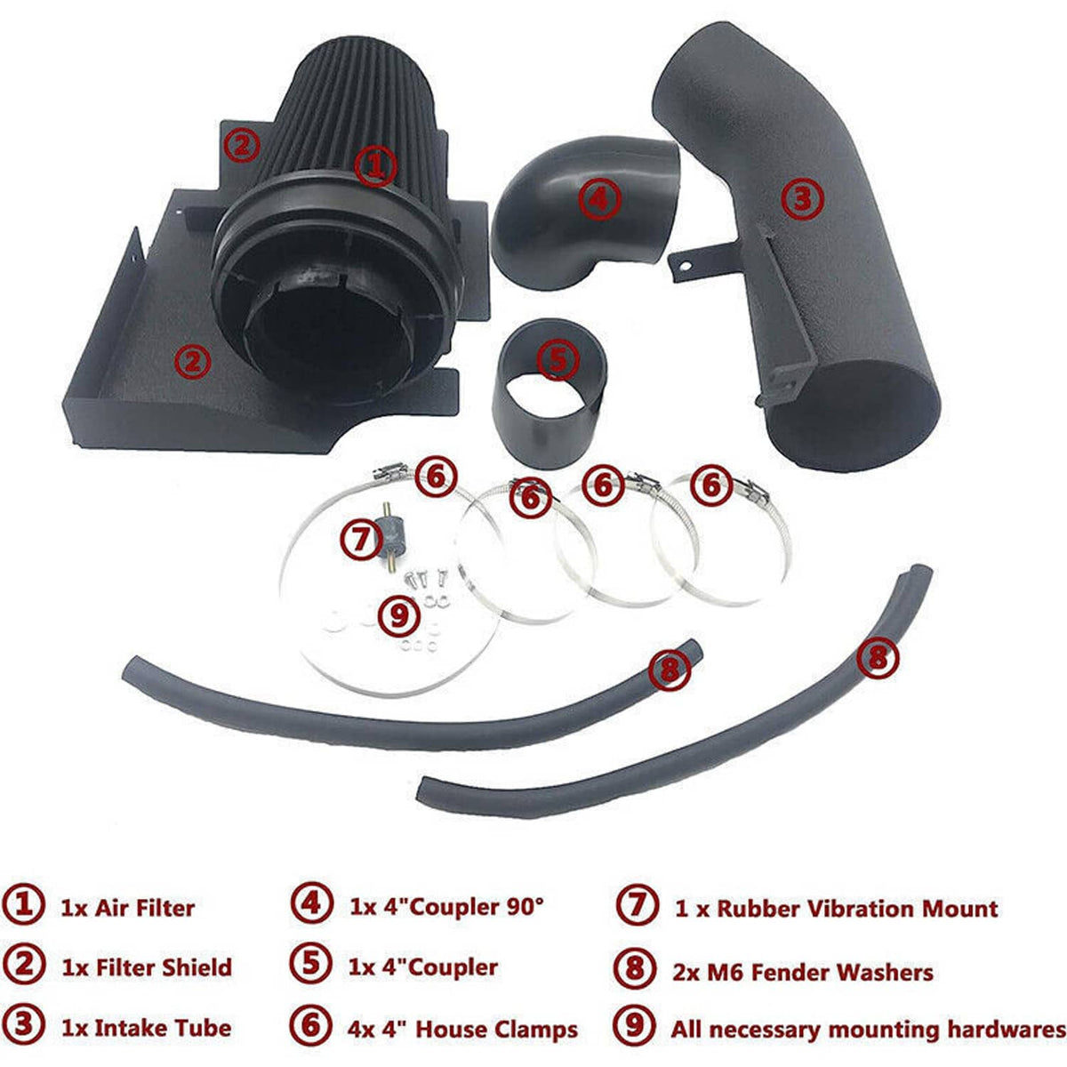 Solidspare Cold Air Intake System Heat Shield For 2009-2013 Chevy GMC V8 4.8L 5.3L 6.0L