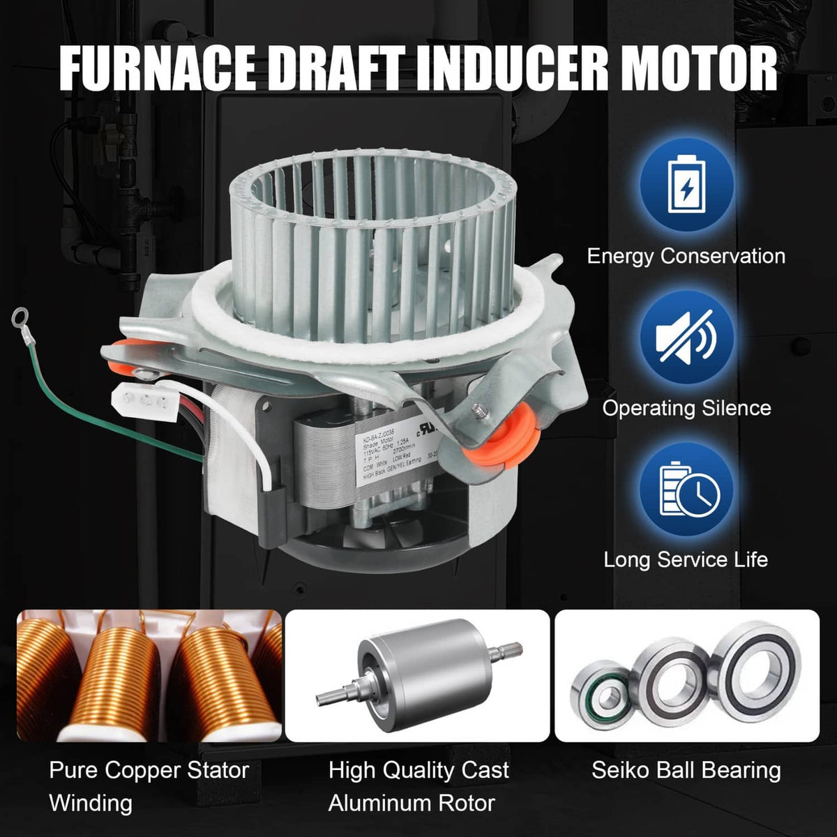 Solidspare 326628-762 Furnace Draft With Motor Assembly For Carrier Bryant Payne HC21ZE126A