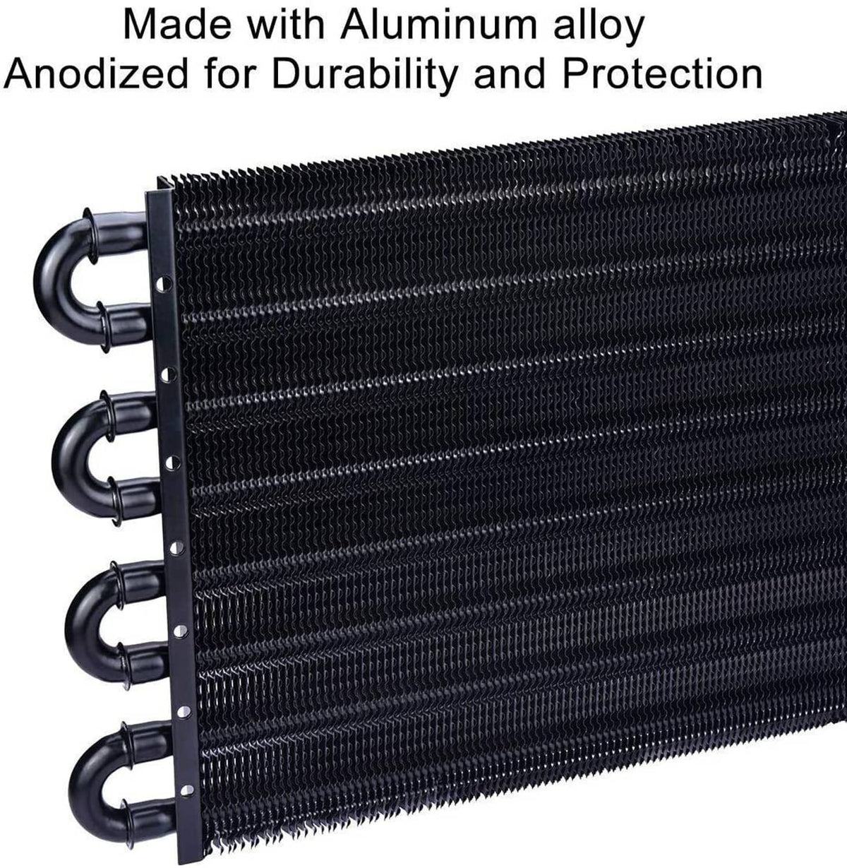 Solidspare Universal 8 Rows Aluminum Remote Transmission Oil Cooler Radiator Converter Set