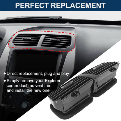 Solidspare Dash A/C Heater-Air Outlet Louver Vent BB5Z-19893-AD For 2011-15 Ford Explorer
