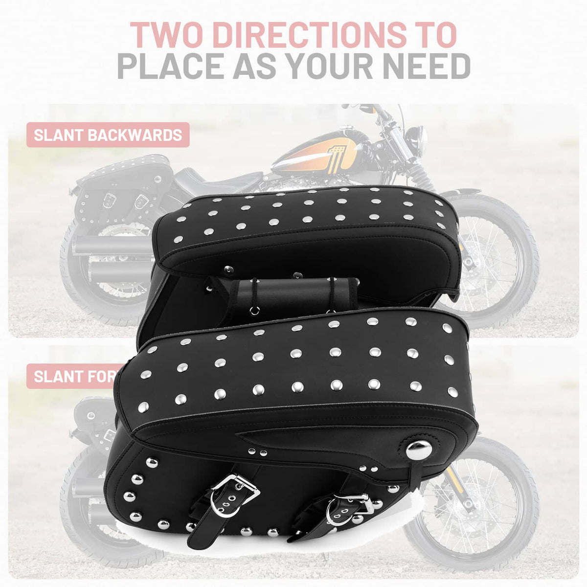 Solidspare Motorcycle Side Saddle Bags Black For Harley Fatboy Heritage Softail Classic USA