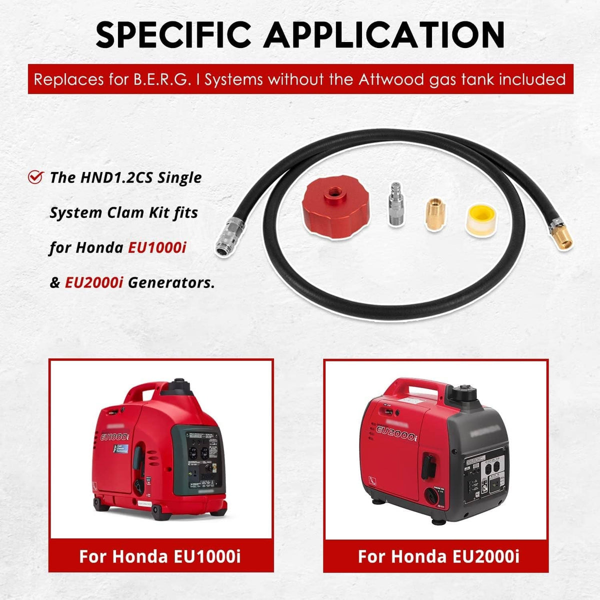 Solidspare HND1.2CS Single Fuel System Clam Kit Fit For Honda EU1000i & EU2000i Generator