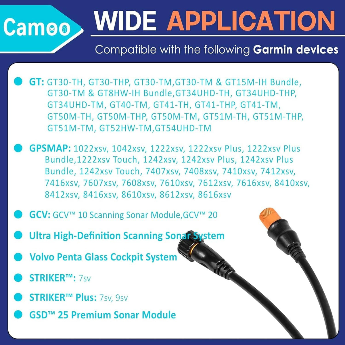 Solidspare Replacement for Garmin 010-11617-42 Transducer Extension Cable - 30' (12 Pin)