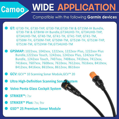 Solidspare Replacement for Garmin 010-11617-42 Transducer Extension Cable - 30' (12 Pin)