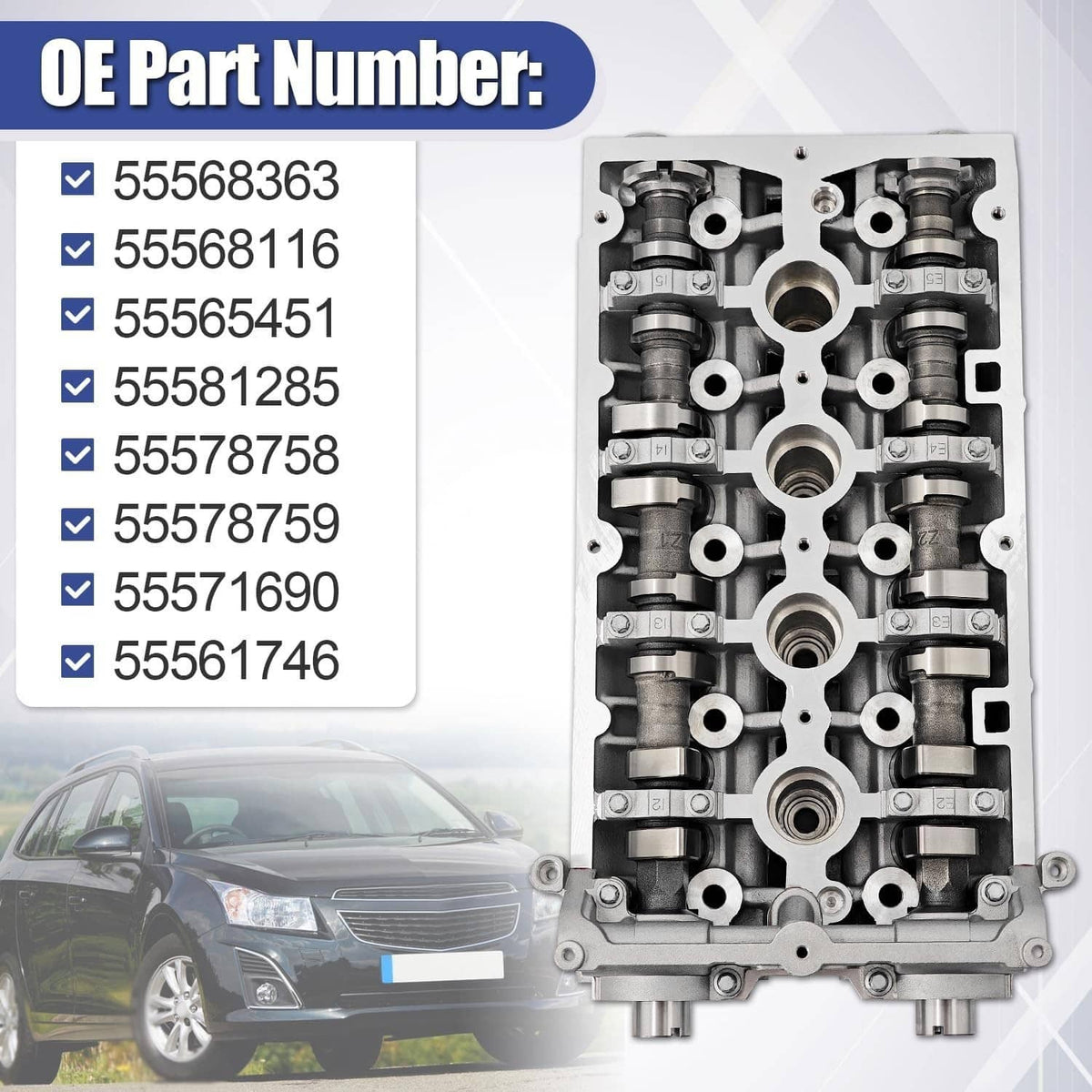 Solidspare Cylinder Head Assembly For 2011-2018 Chevy Cruze Sonic 1.8L L4 DOHC 55565451