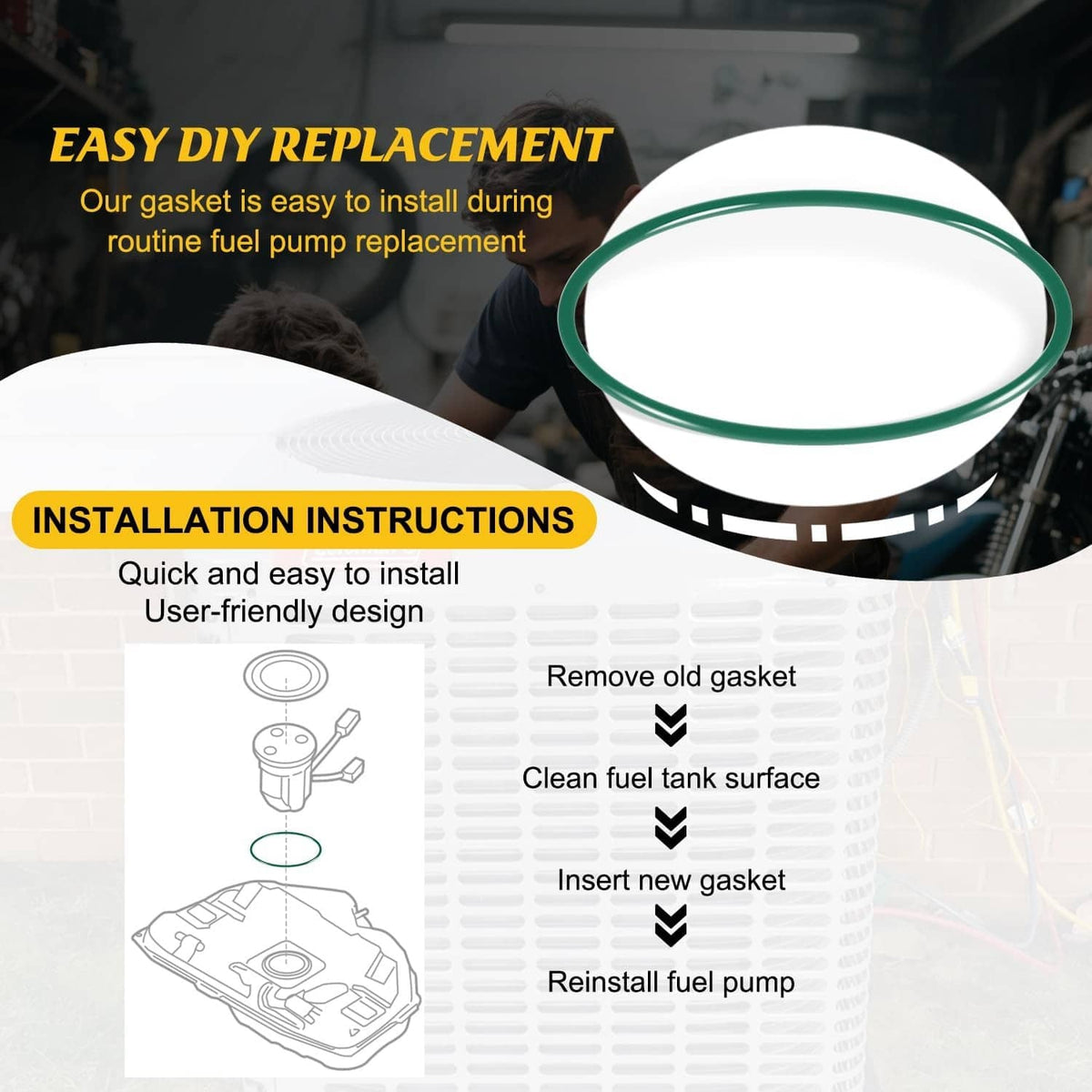 Solid Spare 911-245 Fuel Pump Tank Seal O-Ring Gasket for Chevrolet Ford GMC Dodge Chrysler