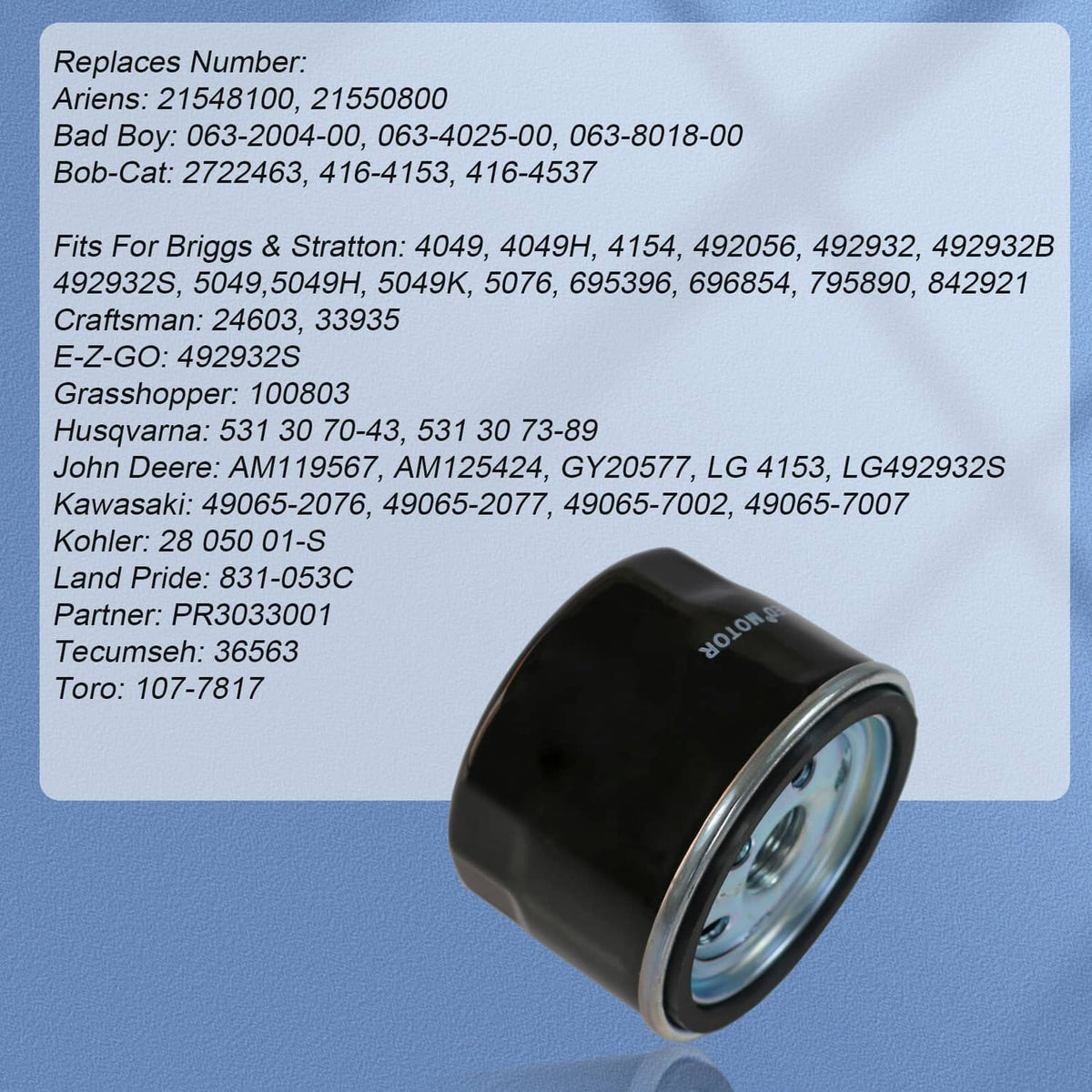 Solidspare Oil Filter 4 pcs fits BS 5076 695396 696854 492932 492932S 492056