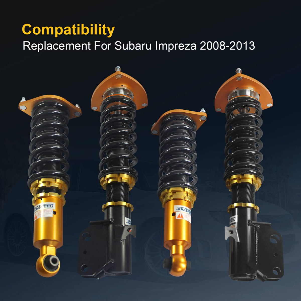 Solidspare Set 4 Full Coilover Struts Shock Suspension Kit For 2008-2013 Subaru Impreza