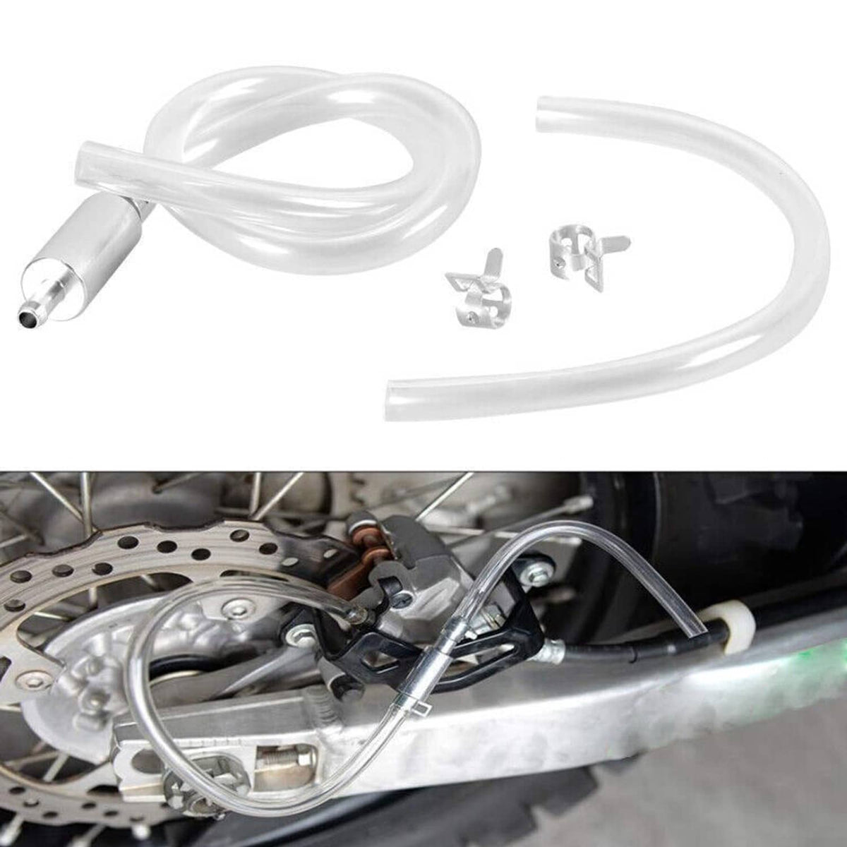 Solidspare Motorcycle / Car Clutch Brake Bleeder Hose Tube Bleeding Tool One Way Valve Kit
