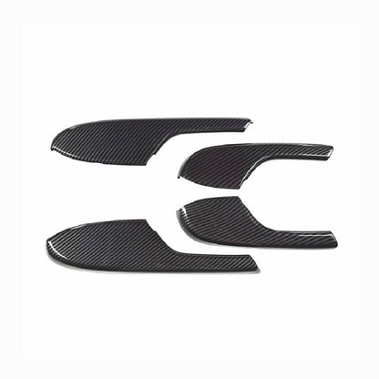 Solid Spare 4x For Honda Civic 2016-2020 Carbon Fiber Interior Door Armrest Panel Trim Cover