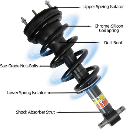 Solidspare 4x Front Rear Shock Struts w Magneride For 2007-2014 Cadillac Escalade Tahoe GMC
