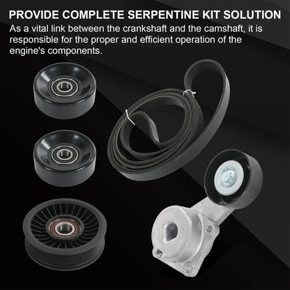 Solidspare Serpentine Belt Drive Component Kit Fit 2005-2014 Ford F-150 Lincoln Mercury V8