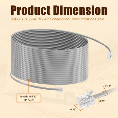 Solidspare 3308013.022 40’ RV Air Conditioner Communication Cable for Dometic Multi-Zone