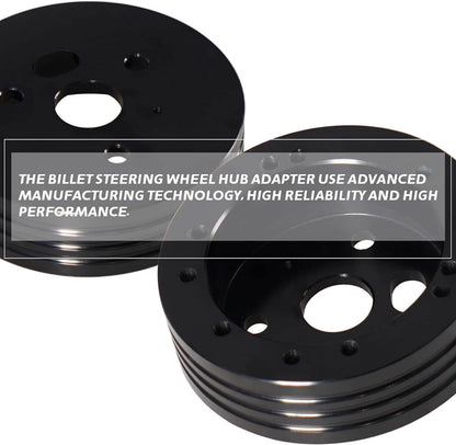 Solidspare 5 & 6 Hole Steering Wheel Polished Hub Adapter For Chevy Flaming River Ididit GM