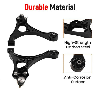 Solidspare Blcak Front Lower Control Arms & Ball Joints for 2006-2011 Honda Civic Acura CSX
