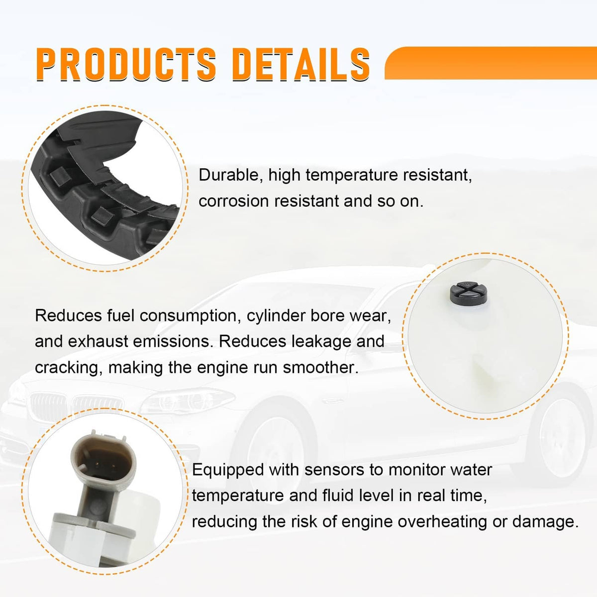 Solidspare Coolant Reservoir Expansion Tank with Sensor For BMW 528i F10 xDrive 2012-2016