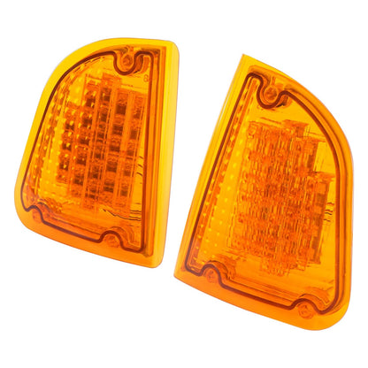 Solid Spare Pair Amber LED Turn Signal Lights For KW Kenworth K300 T300 T330 T600 1986-2008