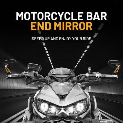Solidspare 7/8" 22mm Bar End Rear View Mirrors CNC Universal Fit For Honda Yamaha Kawasaki