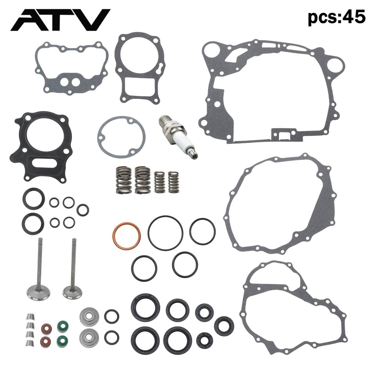Solidspare Intake&Exhaust Valve Seals Cylinder Head Overhaul Kit For Honda Recon250 2x4