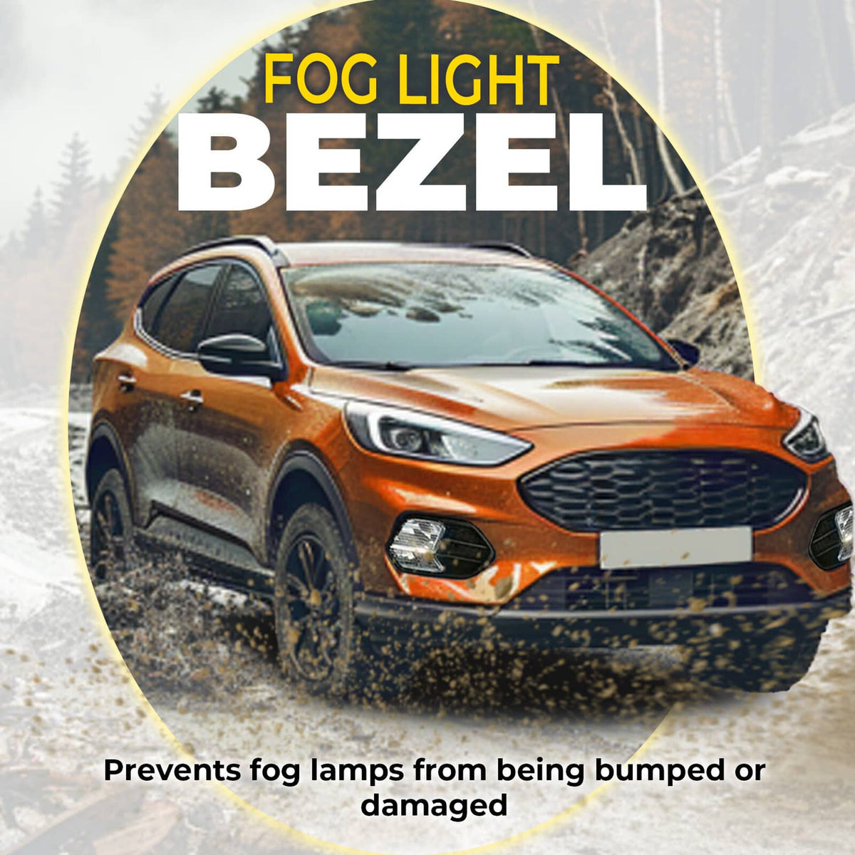 Solid Spare Pair Bumper Fog Light Cover Bezel For Ford Escape Kuga 2017 2018 2019 Left+Right