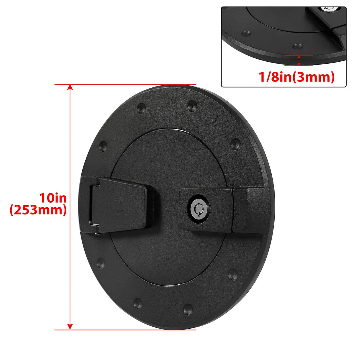Solid Spare For Hummer H2 2003-2009 Locking Fuel Door Gas Tank Cap Cover ALUMINUM Black New