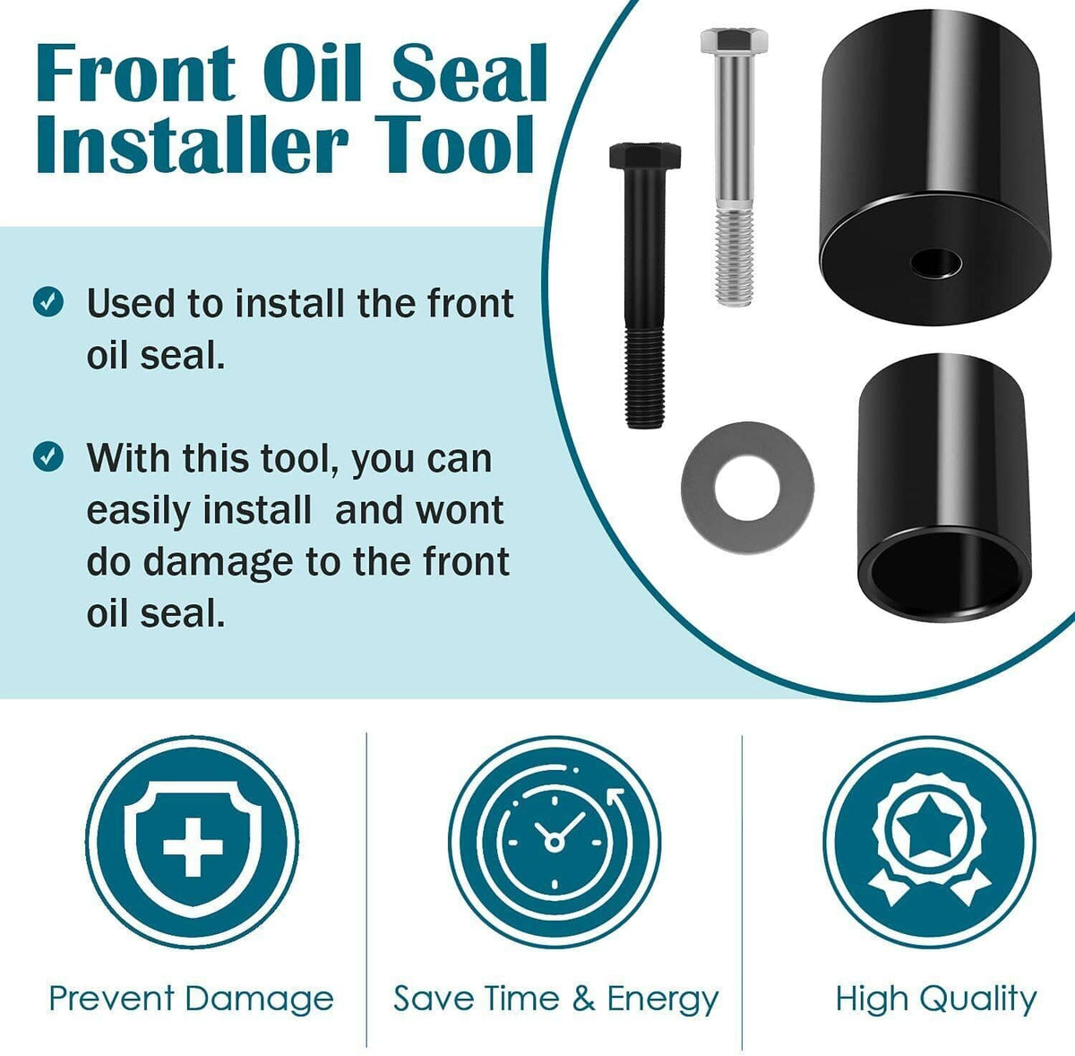 Solid Spare JDG10549 Crankshaft Front Oil Seal Installer Tool Set for John Deere Servicegard